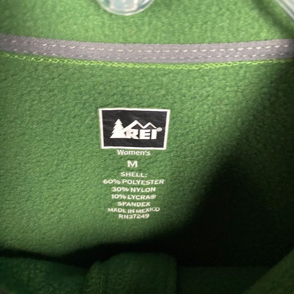 REI Fleece Jacket Women's Medium 1/2 Zip Polyester Blend Green Adults M - Picture 3 of 7